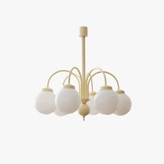 Glass Sphere Cream Chandelier