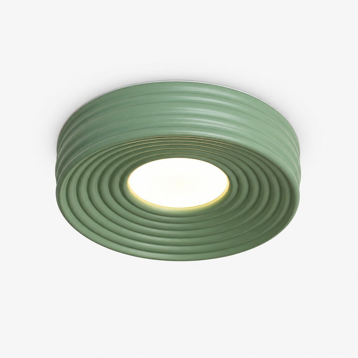 Cream Ribbed Ceiling Light