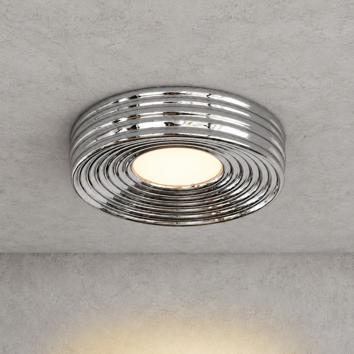 Cream Ribbed Ceiling Light