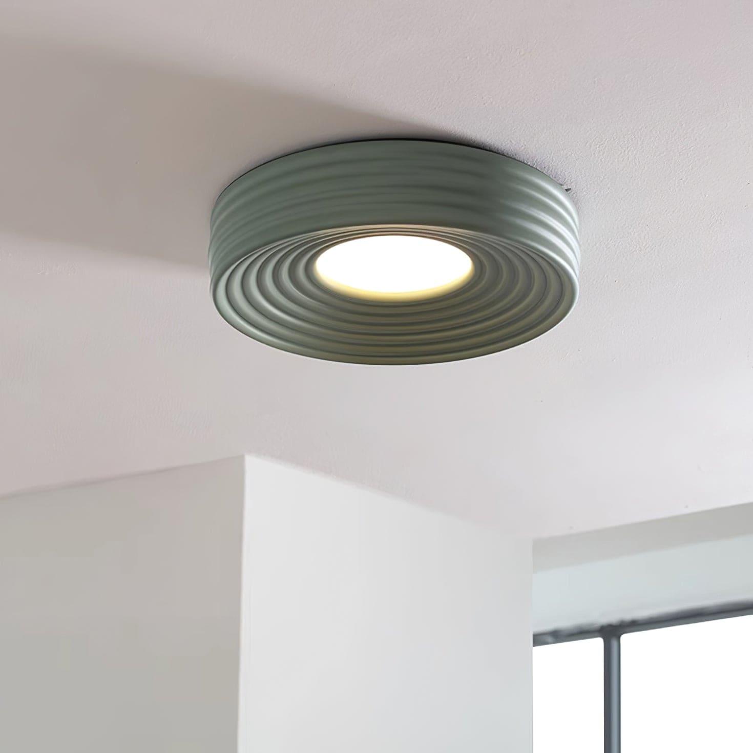 Cream Ribbed Ceiling Light - Vinlighting