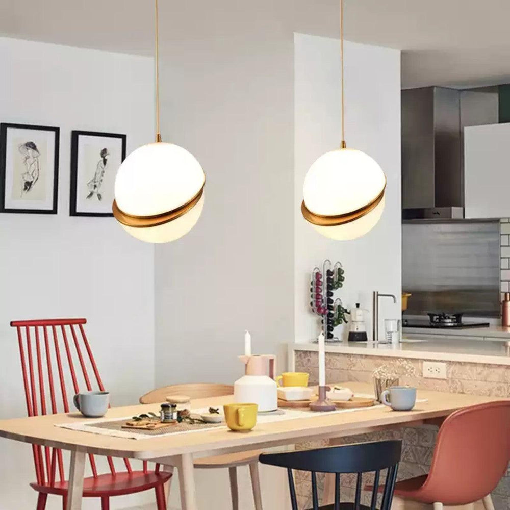 Crescent Pendant Lamp | Copper Globe Hanging Light | Vinlighting | Vinlighting
