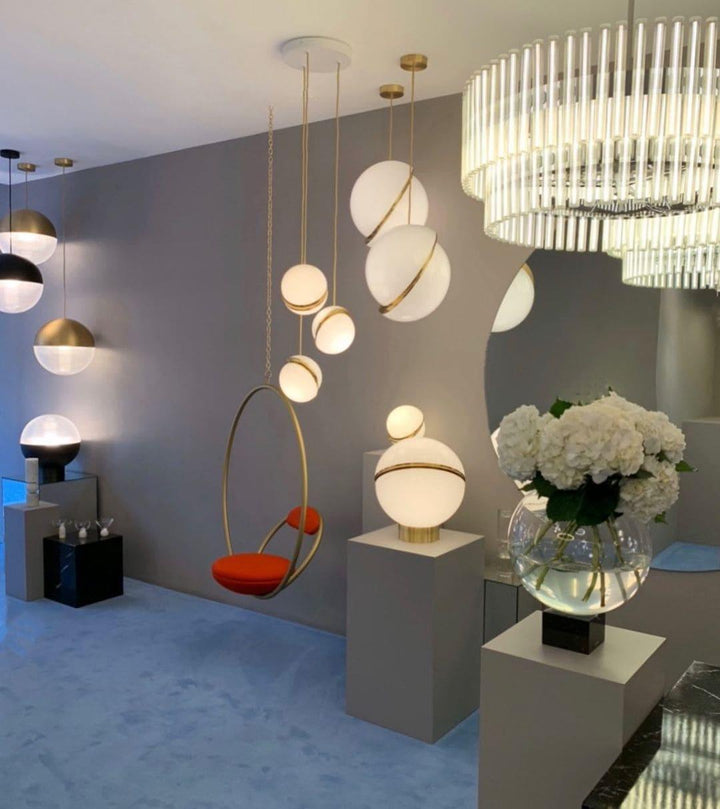 Crescent Pendant Lamp | Copper Globe Hanging Light | Vinlighting | Vinlighting