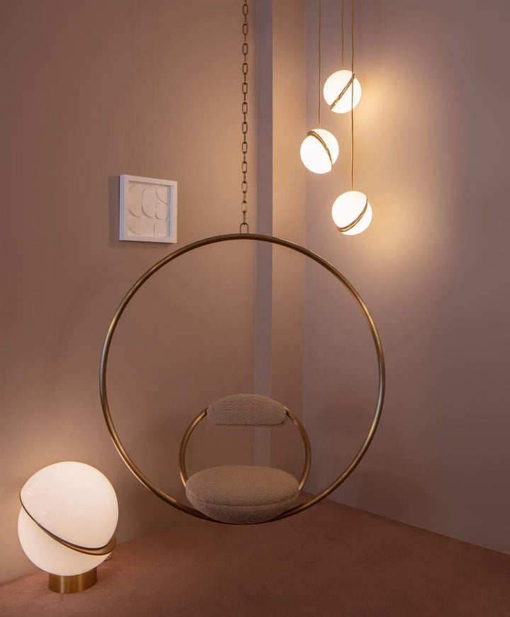 Crescent Pendant Lamp | Copper Globe Hanging Light | Vinlighting | Vinlighting