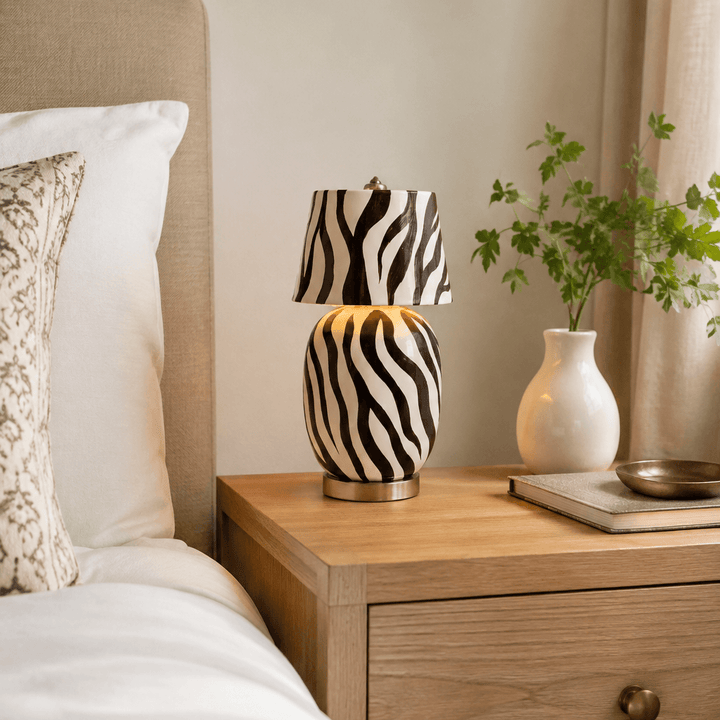 Cressa Artistic Ceramic Mini LED Accent Table Lamp for Bedroom