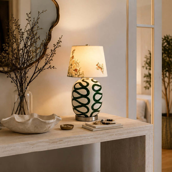 Cressa Artistic Ceramic LED Mini Table Lamp for Bedside Nightstand