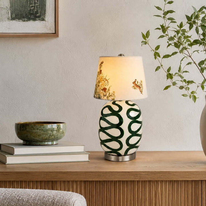 Cressa Artistic Ceramic LED Mini Table Lamp for Bedside Nightstand