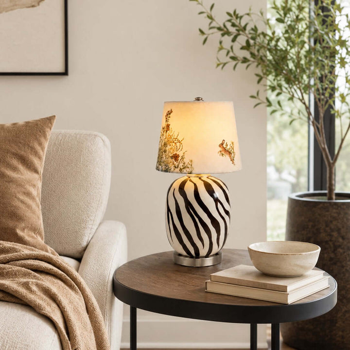 Cressa Artistic Ceramic LED Mini Table Lamp for Bedside Nightstand