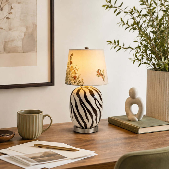 Cressa Artistic Ceramic LED Mini Table Lamp for Bedside Nightstand