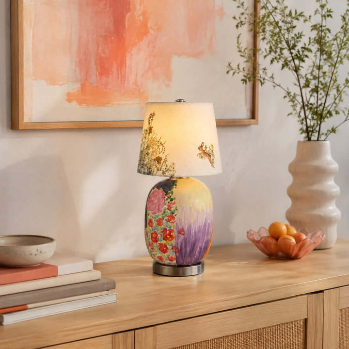 Cressa Artistic Ceramic LED Mini Table Lamp for Bedside Nightstand