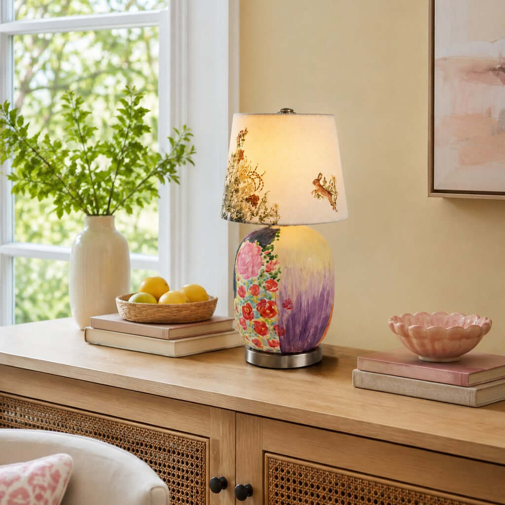 Cressa Artistic Ceramic LED Mini Table Lamp for Bedside Nightstand