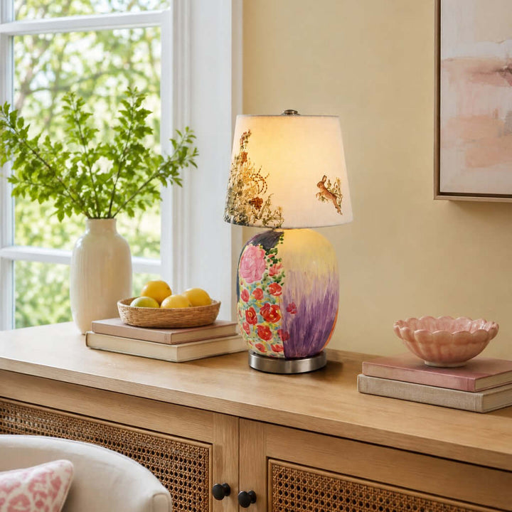 Cressa Artistic Ceramic LED Mini Table Lamp for Bedside Nightstand