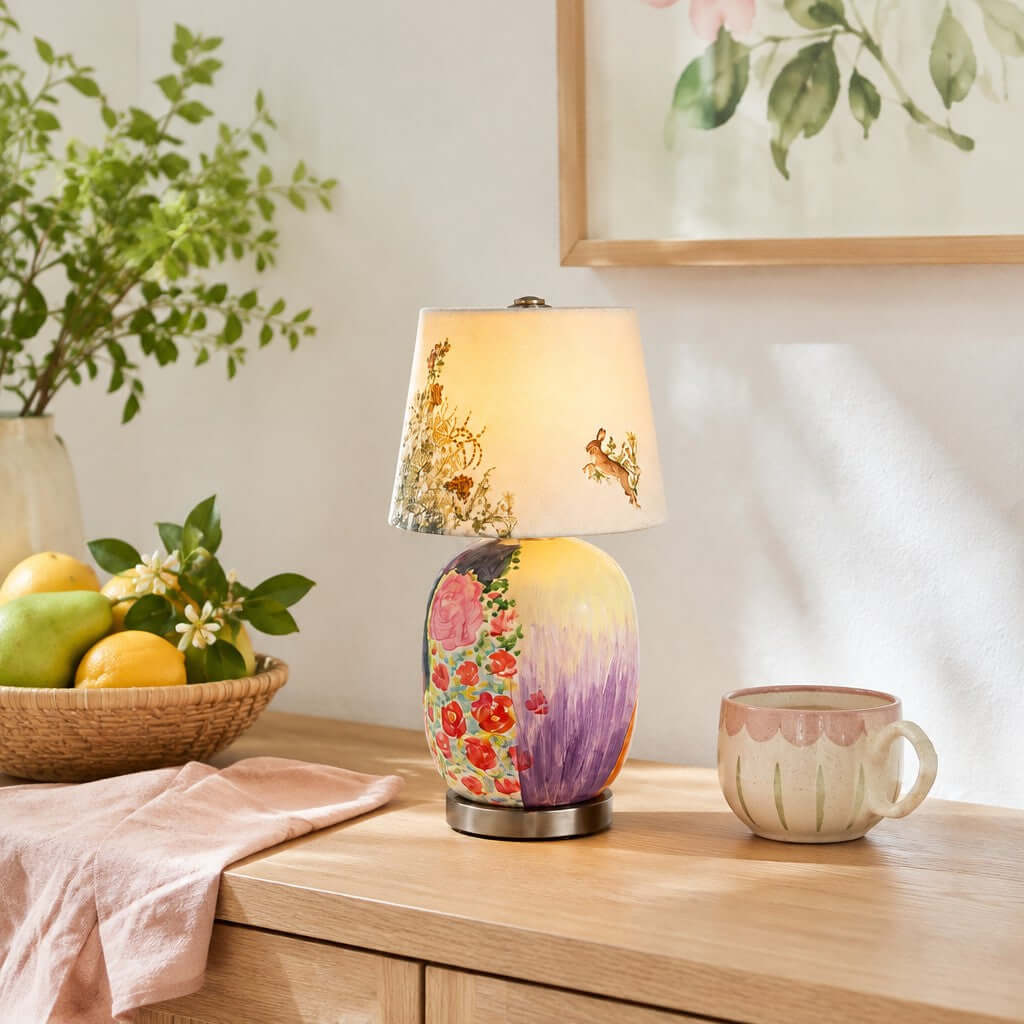 Cressa Artistic Ceramic LED Mini Table Lamp for Bedside Nightstand