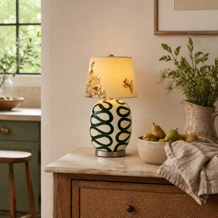 Cressa Artistic Ceramic LED Mini Table Lamp for Bedside Nightstand