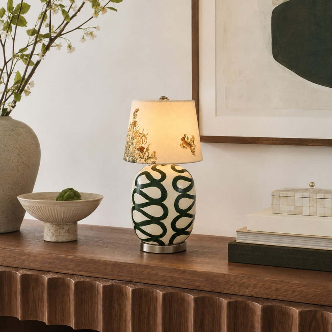 Cressa Artistic Ceramic LED Mini Table Lamp for Bedside Nightstand