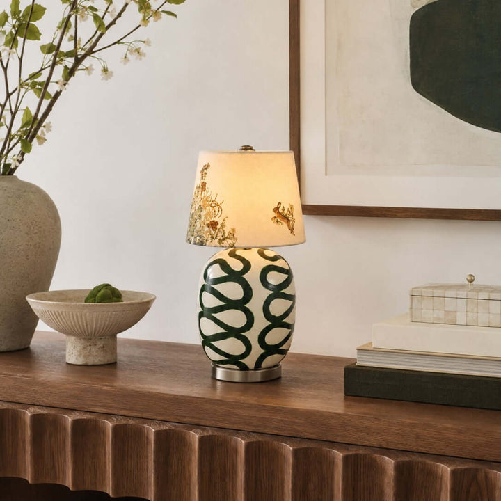 Cressa Artistic Ceramic LED Mini Table Lamp for Bedside Nightstand