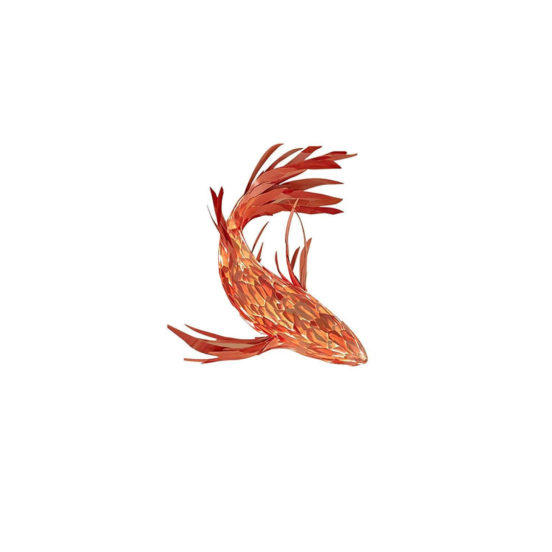 Crimson Swirl Koi Chandelier – Artistic Wooden Lighting Design | Vinlighting | Vinlighting