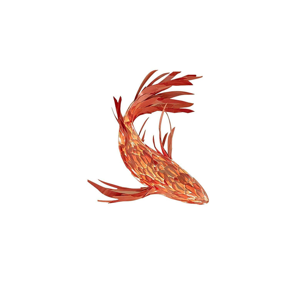Crimson Swirl Koi Chandelier – Artistic Wooden Lighting Design | Vinlighting | Vinlighting