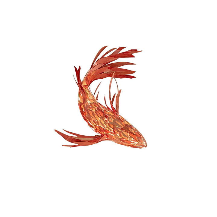 Crimson Swirl Koi Chandelier – Artistic Wooden Lighting Design | Vinlighting | Vinlighting