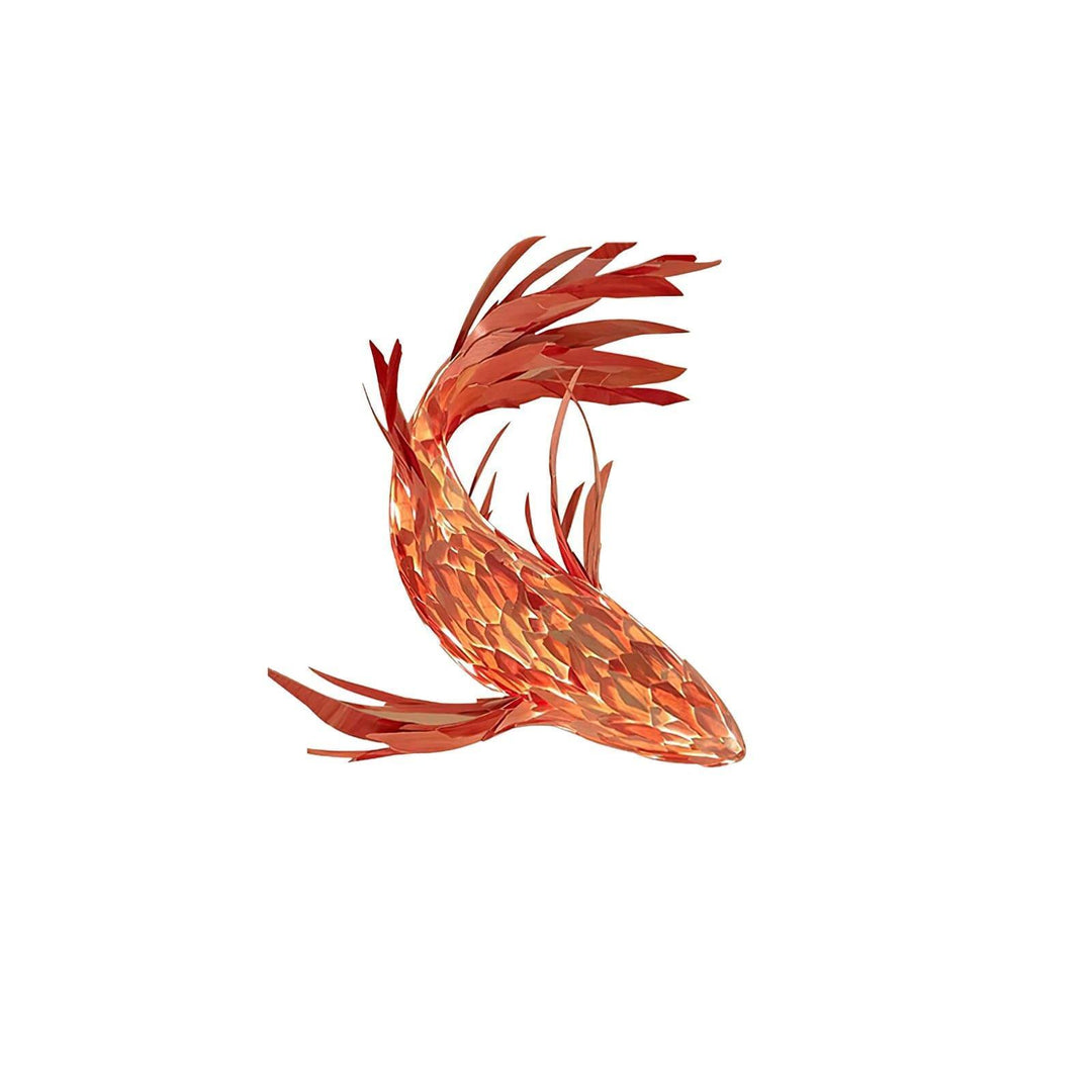 Crimson Swirl Koi Chandelier – Artistic Wooden Lighting Design | Vinlighting | Vinlighting