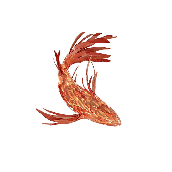 Crimson Swirl Koi Chandelier – Artistic Wooden Lighting Design | Vinlighting | Vinlighting