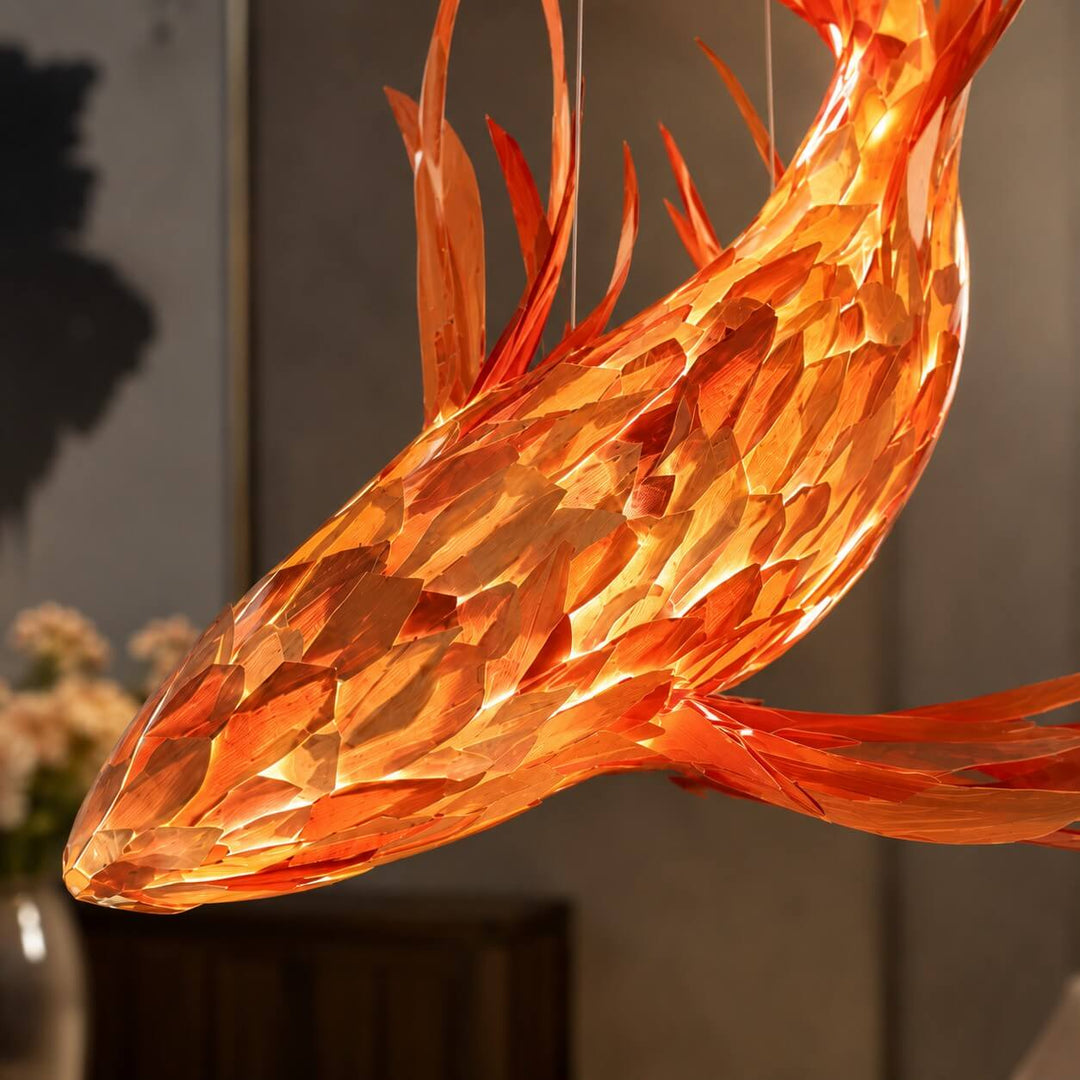 Crimson Swirl Koi Chandelier