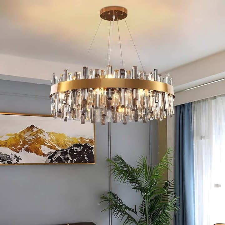 Crystal Cascade Chandelier for Dining Table – Modern Elegance