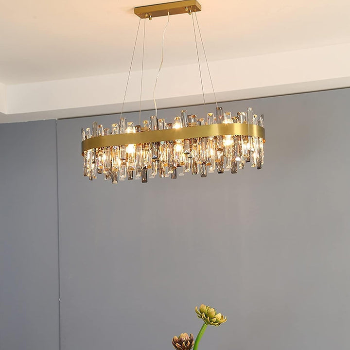 Crystal Cascade Chandelier for Dining Table – Modern Elegance