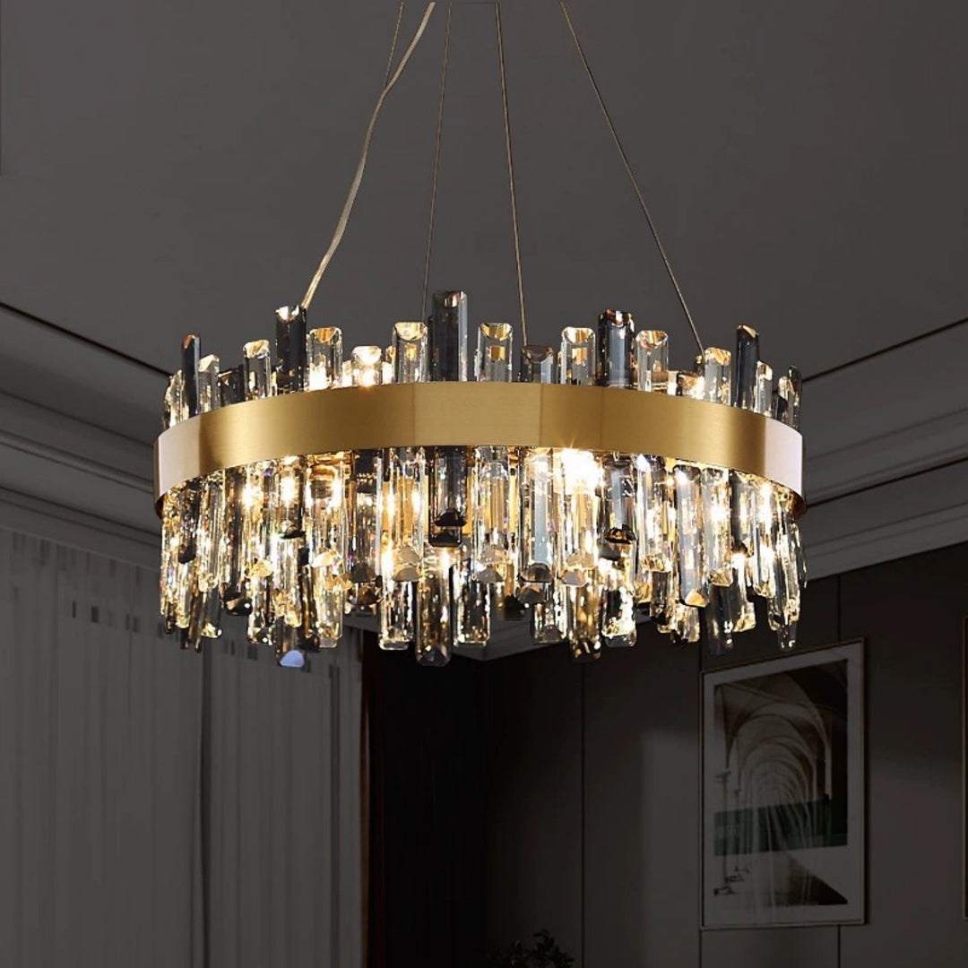 Crystal Cascade Chandelier for Dining Table – Modern Elegance