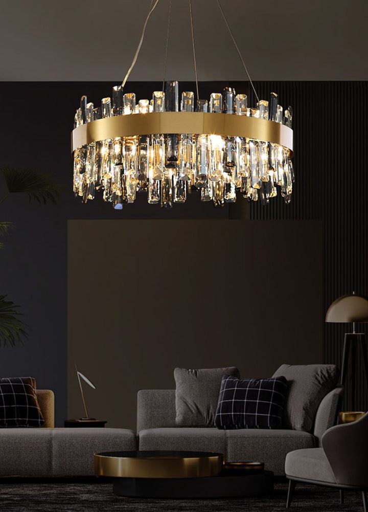 Crystal Cascade Chandelier for Dining Table – Modern Elegance