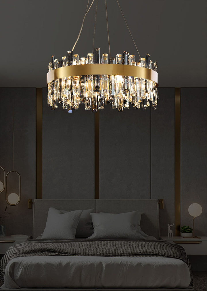 Crystal Cascade Chandelier for Dining Table – Modern Elegance