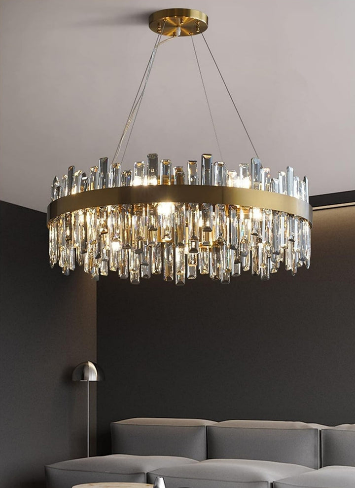 Crystal Cascade Chandelier for Dining Table – Modern Elegance