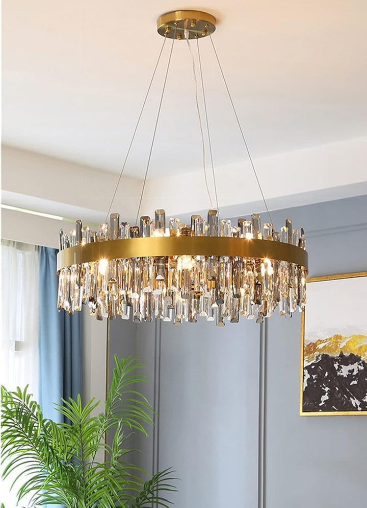 Crystal Cascade Chandelier for Dining Table – Modern Elegance