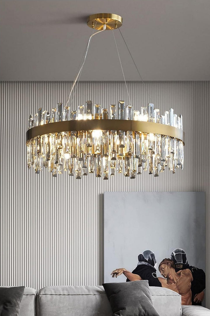 Crystal Cascade Chandelier for Dining Table – Modern Elegance