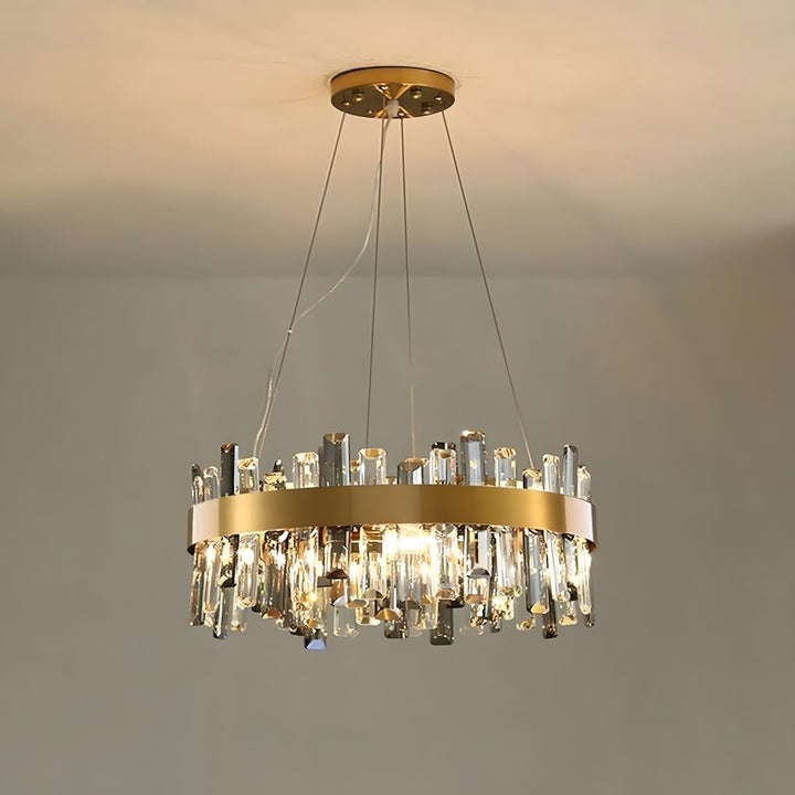 Crystal Cascade Chandelier for Dining Table – Modern Elegance