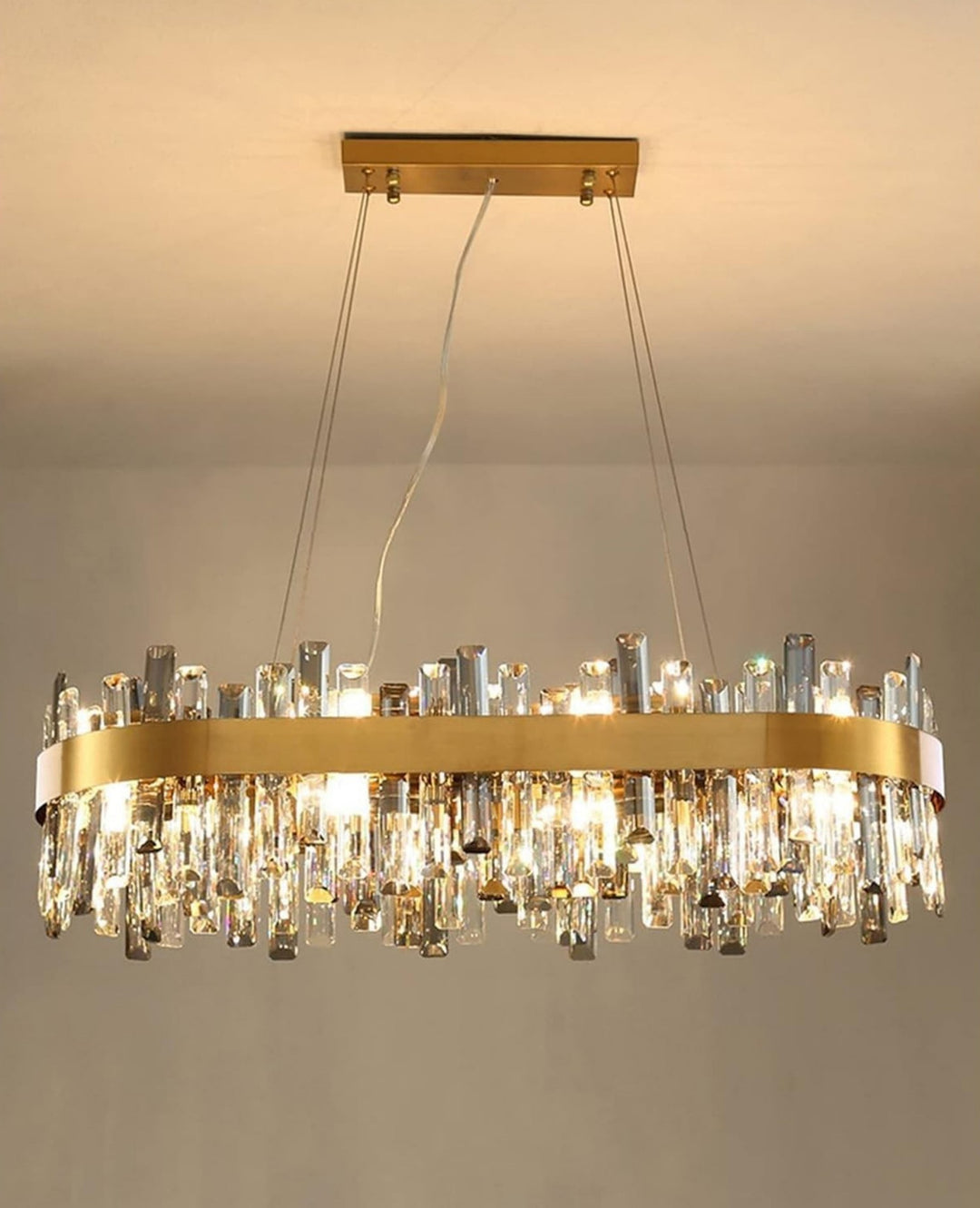 Crystal Cascade Chandelier for Dining Table – Modern Elegance