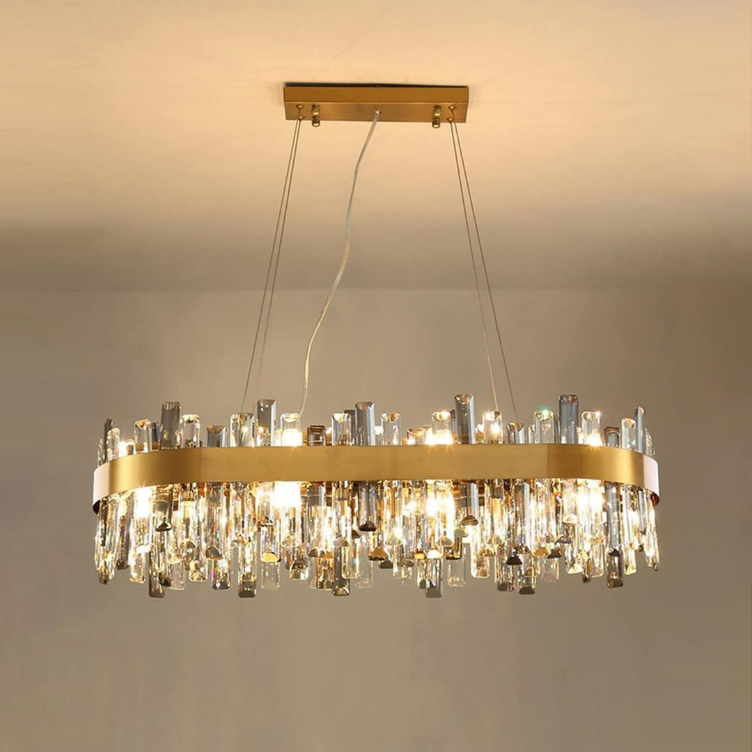 Crystal Cascade Chandelier for Dining Table – Modern Elegance