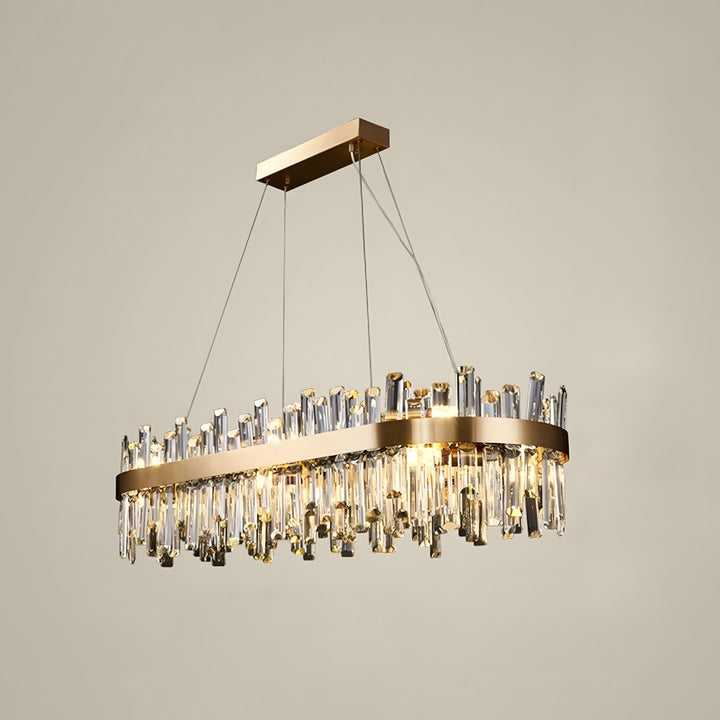 Crystal Cascade Chandelier for Dining Table – Modern Elegance