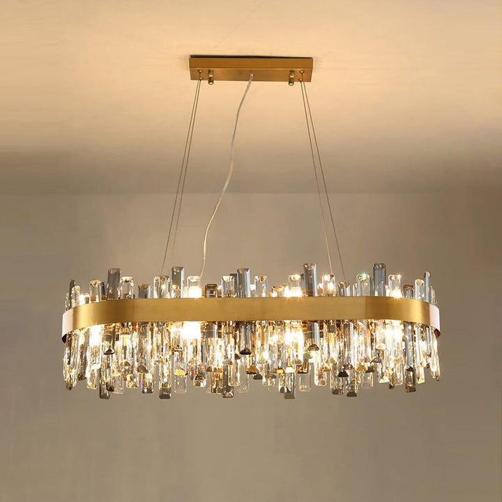 Crystal Cascade Chandelier for Dining Table – Modern Elegance