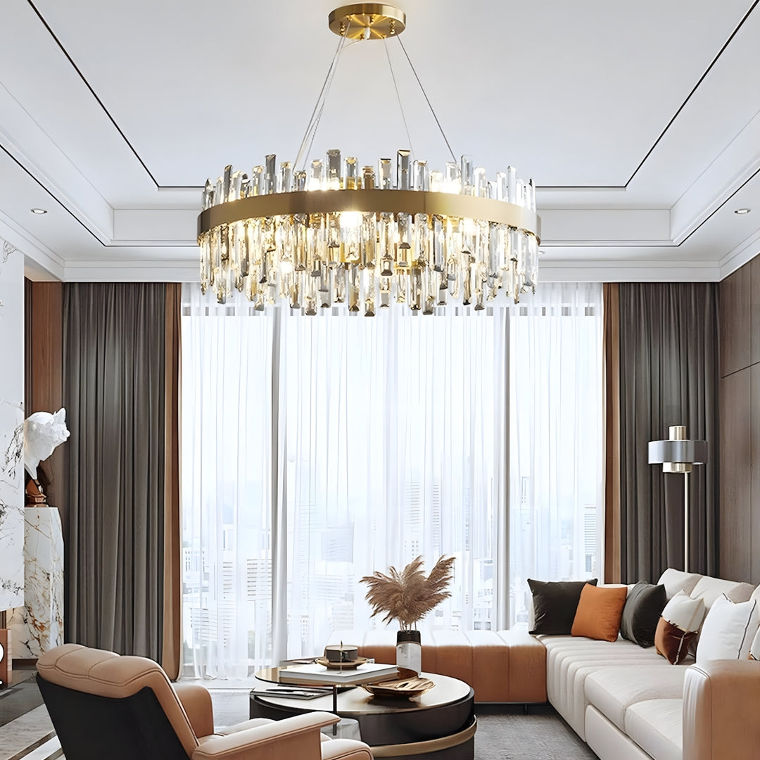 Crystal Cascade Chandelier for Dining Table – Modern Elegance