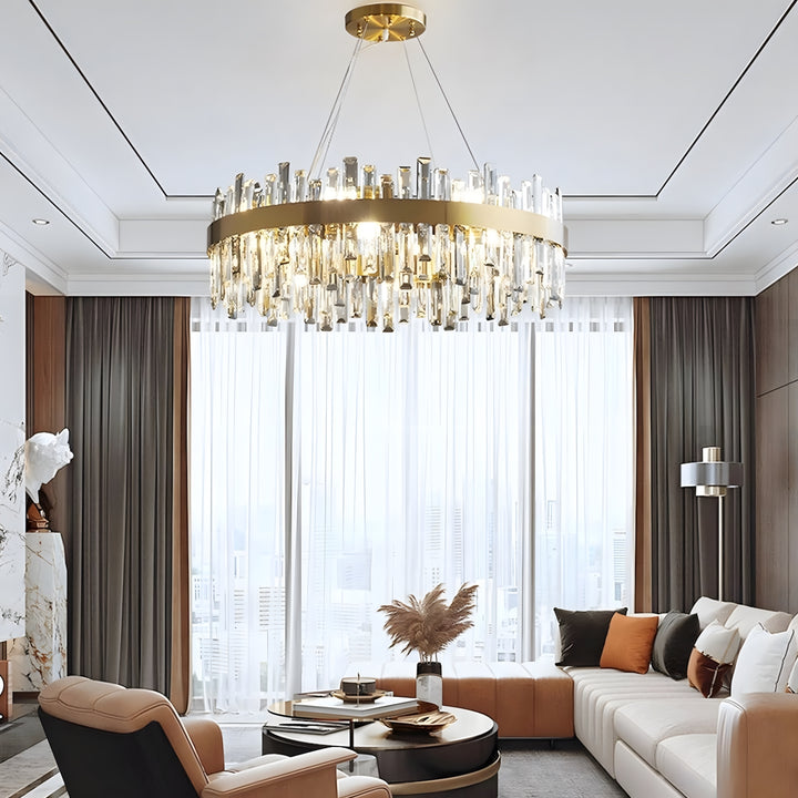 Crystal Cascade Chandelier for Dining Table – Modern Elegance