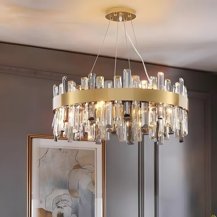 Crystal Cascade Chandelier for Dining Table – Modern Elegance