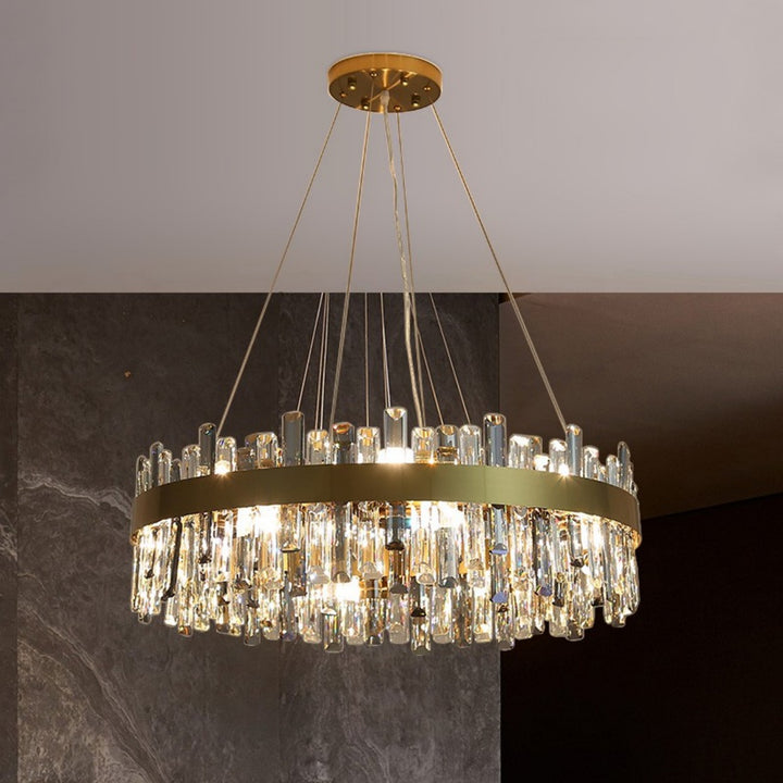 Crystal Cascade Chandelier for Dining Table – Modern Elegance