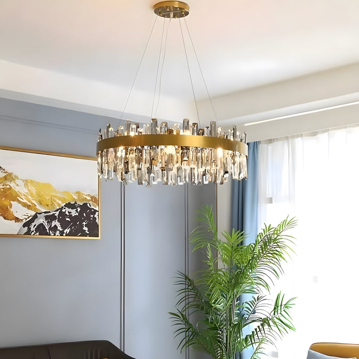 Crystal Cascade Chandelier for Dining Table – Modern Elegance