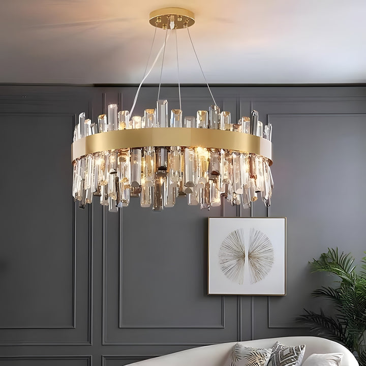 Crystal Cascade Chandelier for Dining Table – Modern Elegance