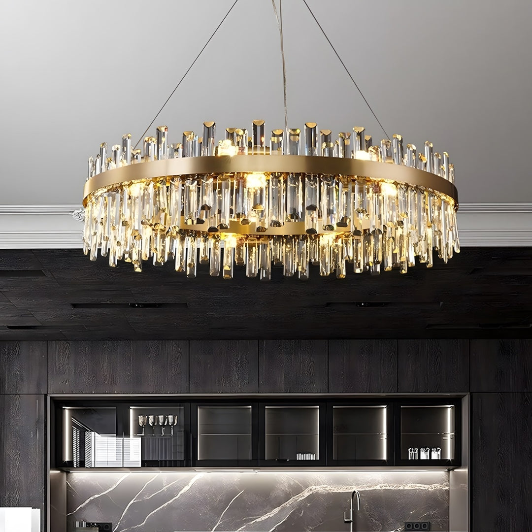 Crystal Cascade Chandelier for Dining Table – Modern Elegance