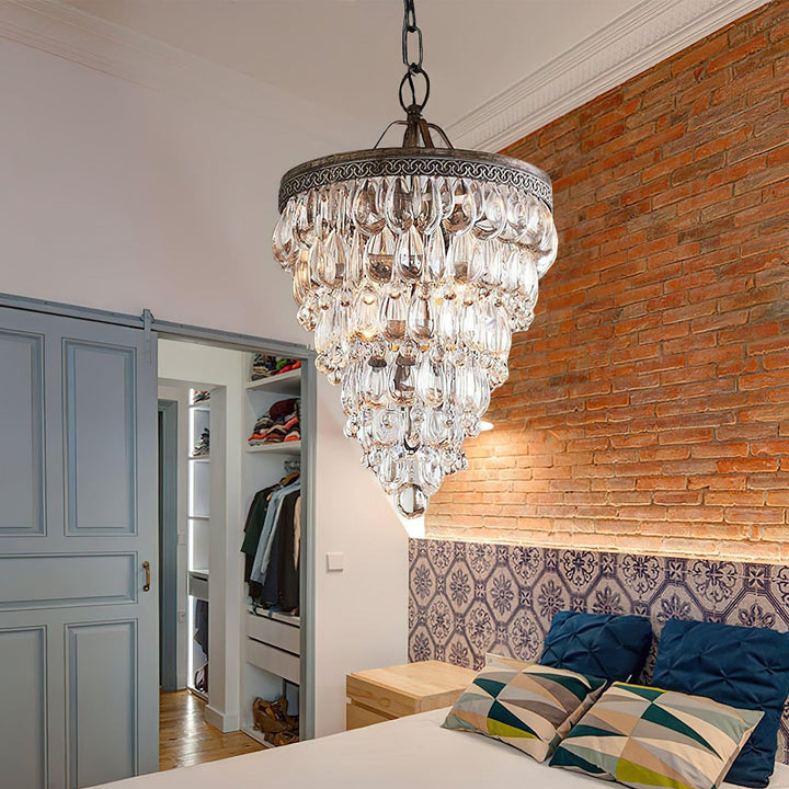 Crystal Inverted Pyramid Chandelier - Luxury Crystal, Vintage Lighting | Vinlighting | Vinlighting