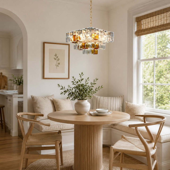 Cubria Chandelier | Modern French Glass Light for Dining Spaces