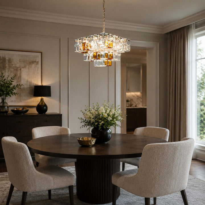 Cubria Chandelier | Modern French Glass Light for Dining Spaces