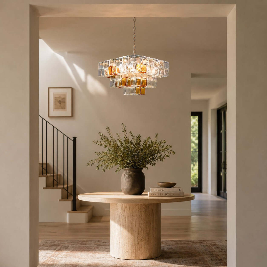 Cubria Chandelier | Modern French Glass Light for Dining Spaces