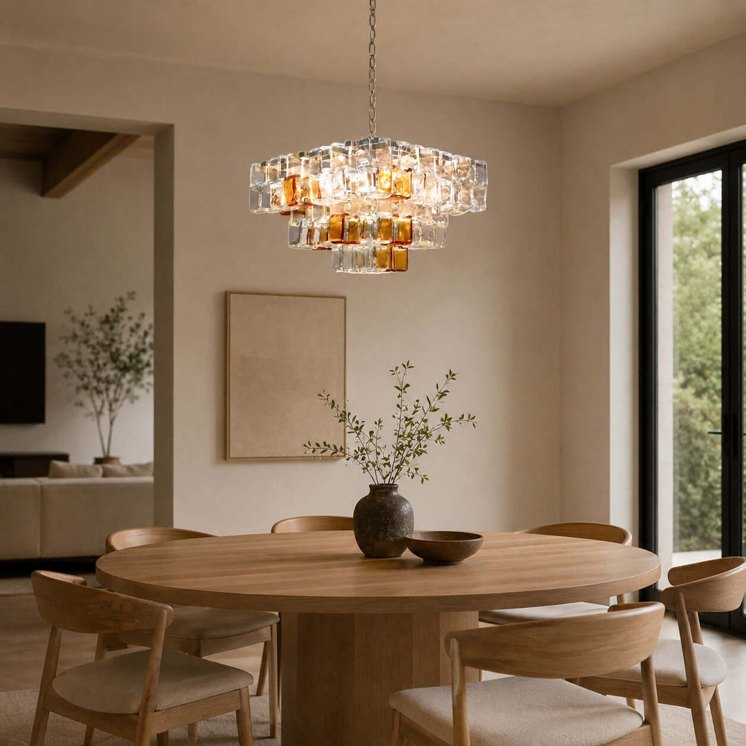 Cubria Chandelier | Modern French Glass Light for Dining Spaces